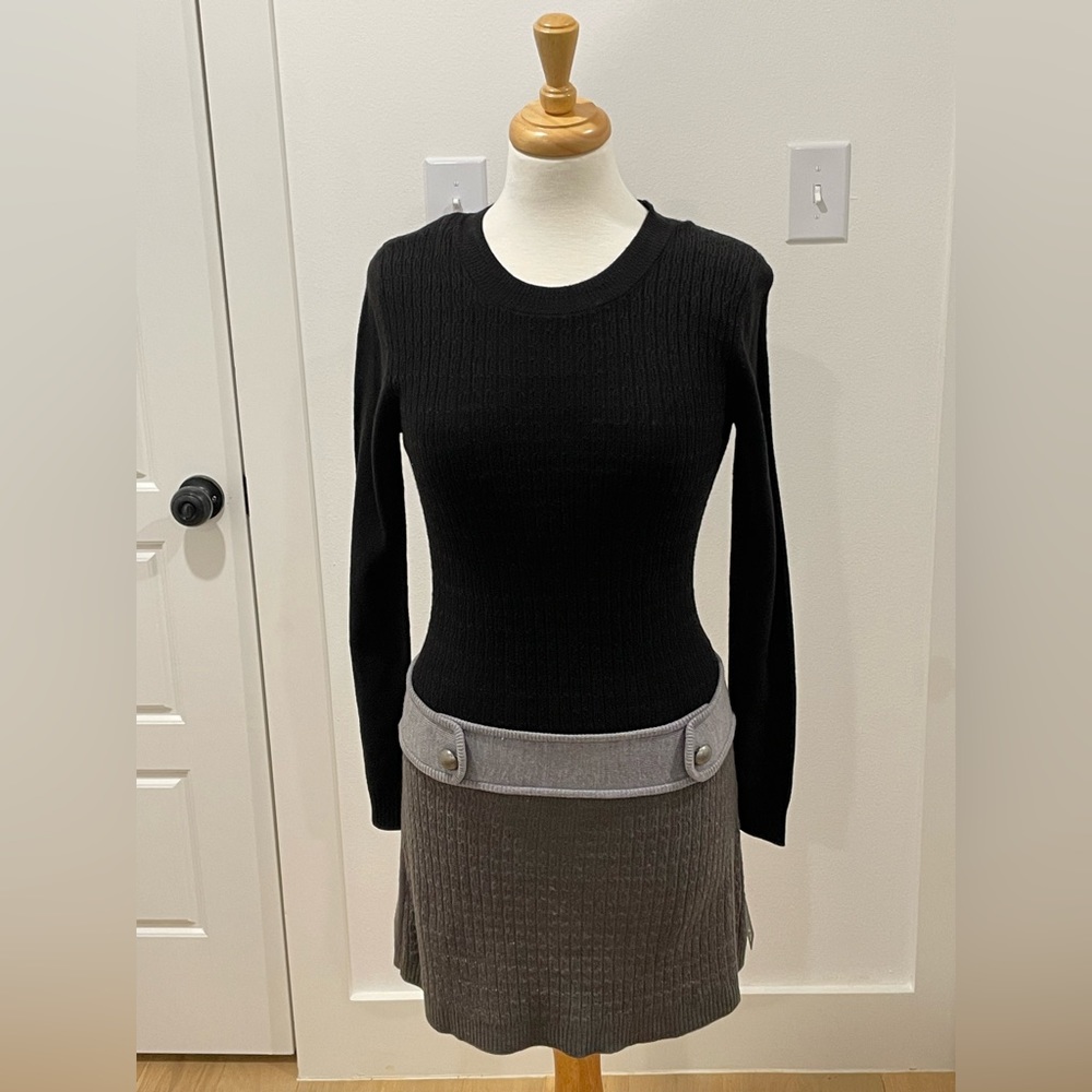 BCX Womens Cable Knit Crew Neck Sweaterdress